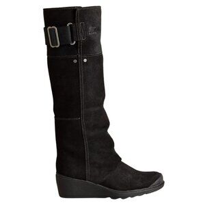 Sorel Toronto Wedge Boots Black Suede Size 9.5
